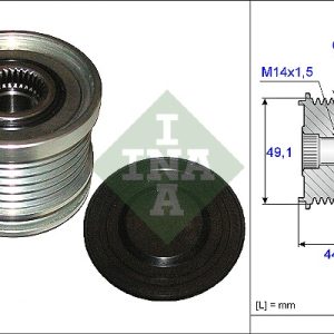 Fulie alternator VOLVO C30 (533) 2.0 FlexFuel Benzina/Etanol 146 cai INA 535 0182 10