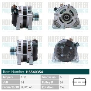 Alternator VOLVO C30 (533) 2.0 D diesel 136 cai HOFFER H5540354