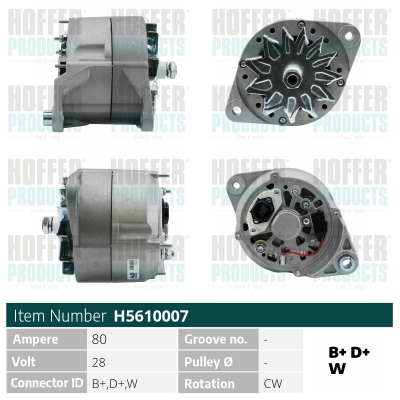 Alternator VOLVO FL12 FL 12/420 diesel 420 cai HOFFER H5610007