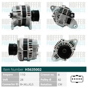 Alternator VOLVO FH12 FH 12/380 diesel 379 cai HOFFER H5635002