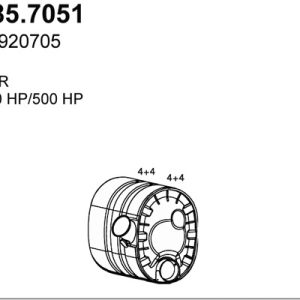 Amortizor zgomot mijloc / spate VOLVO FH16 FH 16/540, FH 16/550 diesel 539 cai ASSO 585.7051