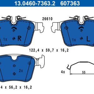 Placute frana VOLVO C40 (539) Recharge electric 252 cai ATE 13.0460-7363.2