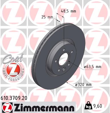 Disc frana VOLVO C30 (533) T5 benzina 230 cai ZIMMERMANN 610.3709.20