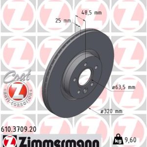Disc frana VOLVO C30 (533) 2.0 benzina 145 cai ZIMMERMANN 610.3709.20