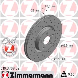 Disc frana VOLVO C30 (533) 2.0 benzina 145 cai ZIMMERMANN 610.3709.52