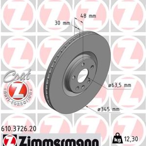 Disc frana VOLVO EX40 (536) EV AWD electric 408 cai ZIMMERMANN 610.3726.20