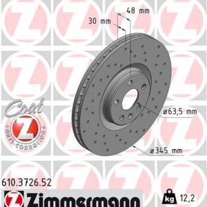 Disc frana VOLVO C40 (539) Recharge electric 238 cai ZIMMERMANN 610.3726.52