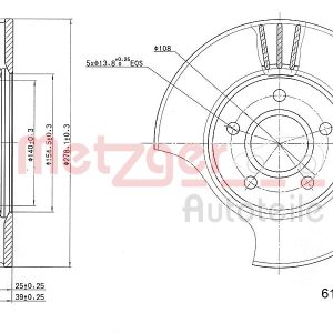 Disc frana VOLVO C30 (533) D5 diesel 180 cai METZGER 6110070