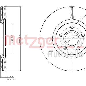 Disc frana VOLVO C30 (533) 1.8 benzina 125 cai METZGER 6110162