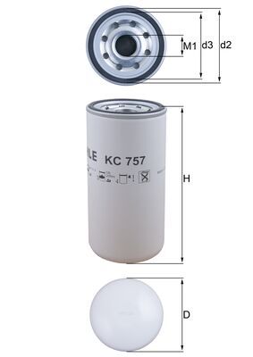 Filtru combustibil VOLVO FM II FM 330 diesel 330 cai MAHLE ORIGINAL KC 757