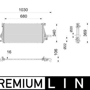 Radiator motorul electric VOLVO EX40 (536) EV electric 252 cai MAHLE ORIGINAL CRE 12 000P