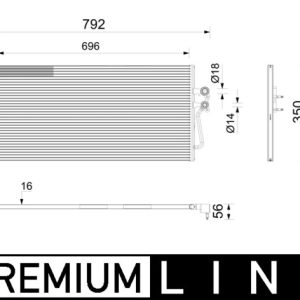 Condensator climatizare VOLVO C40 (539) Recharge electric 231 cai MAHLE ORIGINAL AC 1202 000P