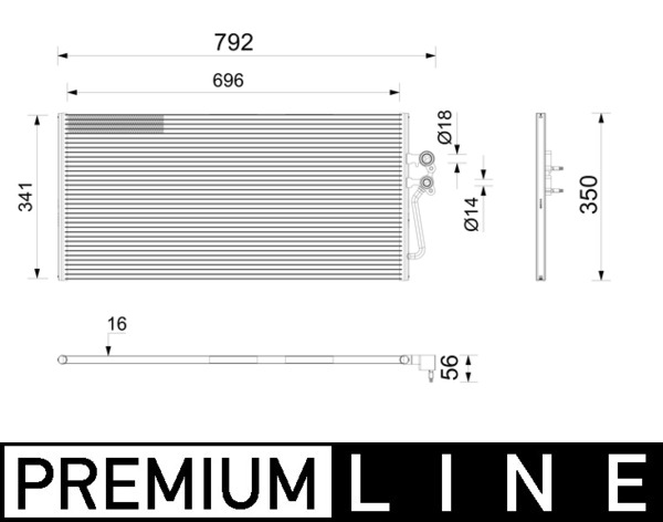 Condensator climatizare VOLVO C40 (539) Recharge electric 231 cai MAHLE ORIGINAL AC 1202 000P