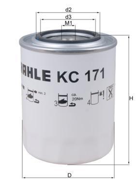 Filtru combustibil VOLVO FH II 500 diesel 500 cai MAHLE ORIGINAL KC 171