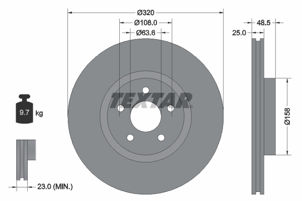 Disc frana VOLVO C30 (533) 2.0 benzina 145 cai TEXTAR 92149105