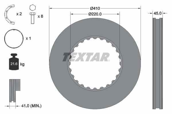 Disc frana VOLVO FM II FM 460 diesel 460 cai TEXTAR 93322711