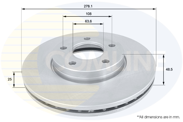 Disc frana VOLVO C30 (533) Electric electric 120 cai COMLINE ADC1912V