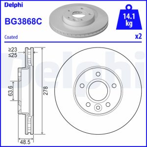 Disc frana VOLVO C30 (533) Electric electric 120 cai DELPHI BG3868C