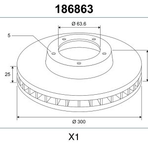 Disc frana VOLVO C30 (533) 2.0 benzina 145 cai VALEO 186863