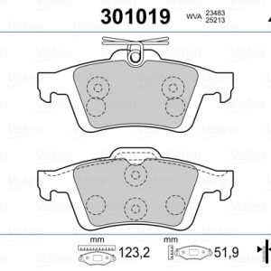 Placute frana VOLVO C30 (533) 2.4 i benzina 170 cai VALEO 301019