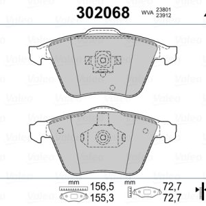 Placute frana VOLVO C30 (533) D4 diesel 177 cai VALEO 302068