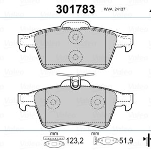 Placute frana VOLVO C30 (533) D5 diesel 180 cai VALEO 301783