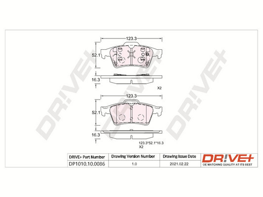 Placute frana VOLVO C30 (533) D2 diesel 115 cai DRIVE DP1010.10.0086