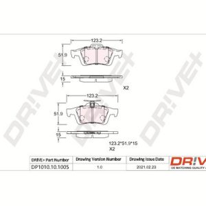 Placute frana VOLVO C30 (533) 1.8 benzina 125 cai DRIVE DP1010.10.1005