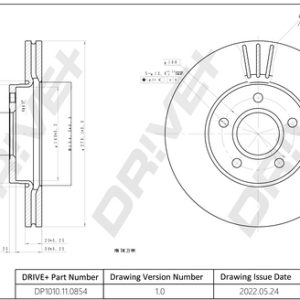 Disc frana VOLVO C30 (533) 2.0 benzina 145 cai DRIVE DP1010.11.0854