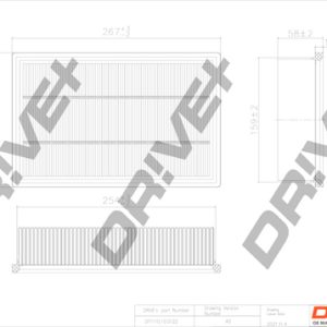 Filtru aer VOLVO C30 (533) 1.6 D diesel 109 cai DRIVE DP1110.10.0122
