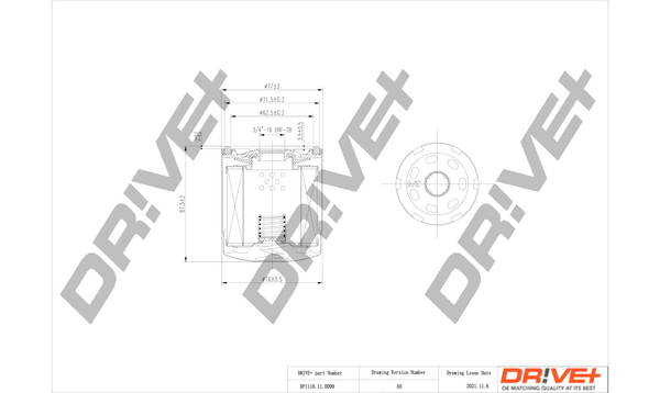 Filtru ulei VOLVO C30 (533) 2.0 FlexFuel Benzina/Etanol 146 cai DRIVE DP1110.11.0099