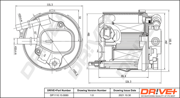 Filtru combustibil VOLVO C30 (533) 1.6 D diesel 109 cai DRIVE DP1110.13.0080