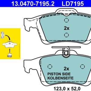 Placute frana VOLVO C30 (533) D2 diesel 115 cai ATE 13.0470-7195.2