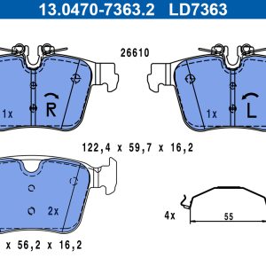 Placute frana VOLVO EC40 (539) EV electric 238 cai ATE 13.0470-7363.2