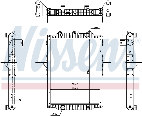 Radiator racire motor VOLVO FL III FL 250-18 diesel 250 cai NISSENS 637879