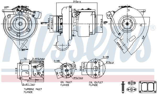 Compresor sistem de supraalimentare VOLVO FH16 FH 16/540, FH 16/550 diesel 539 cai NISSENS 93604