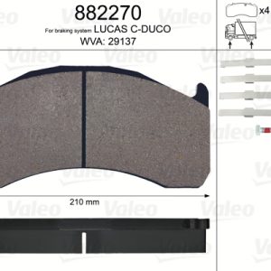 Placute frana VOLVO FM FM 390 diesel 390 cai VALEO 882270