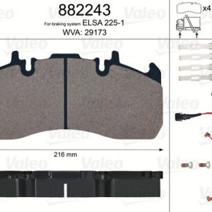 Placute frana VOLVO FH III 460 diesel 460 cai VALEO 882243
