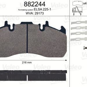 Placute frana VOLVO FH16 II FH 16/700 diesel 700 cai VALEO 882244