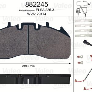 Placute frana VOLVO FM III 330 diesel 330 cai VALEO 882245