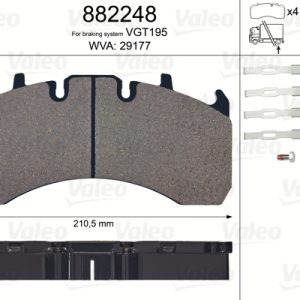 Placute frana VOLVO FH16 II FH 16/600 diesel 600 cai VALEO 882248