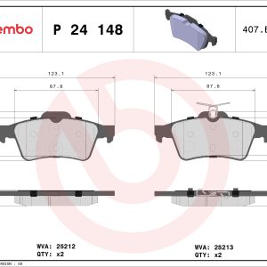 Placute frana VOLVO C30 (533) 1.8 FlexFuel Benzina/Etanol 125 cai BREMBO P 24 148