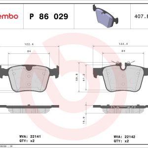 Placute frana VOLVO C40 (539) Recharge AWD electric 408 cai BREMBO P 86 029