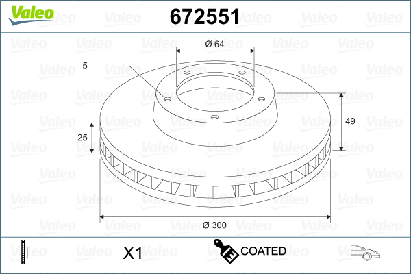 Disc frana VOLVO C30 (533) D4 diesel 177 cai VALEO 672551