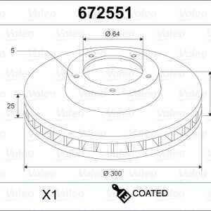 Disc frana VOLVO C30 (533) T5 benzina 230 cai VALEO 672551