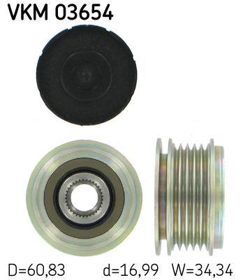 Fulie alternator VOLVO C30 (533) D3 diesel 150 cai SKF VKM 03654