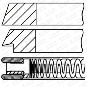 Set segmenti piston VOLVO C30 (533) 2.4 i benzina 170 cai GOETZE ENGINE 08-102506-00