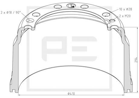 Tambur frana VOLVO FH16 FH 16/660 diesel 660 cai PE AUTOMOTIVE 146.134-00A
