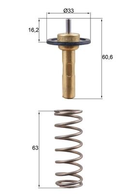 Termostat lichid racire VOLVO C30 (533) D3 diesel 150 cai MAHLE ORIGINAL TX 311 90D