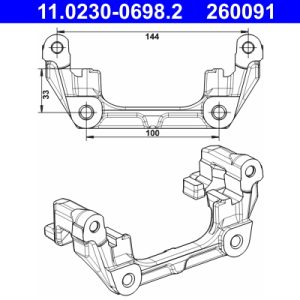 Suport etrier VOLVO C30 (533) 1.6 D diesel 109 cai ATE 11.0230-0698.2